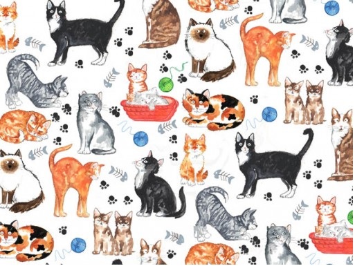 Cats Chintz 200 mm x 200 mm